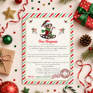 Convite Carta de Despedida do Elfo de Natal Despedida do