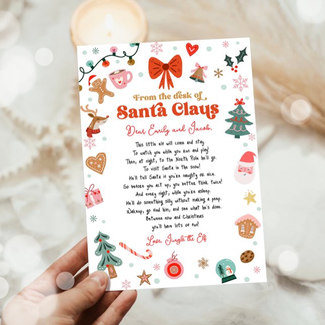 Convite Carta de Elfo de Natal da Mesa de Papai Noel (Criador carregado)