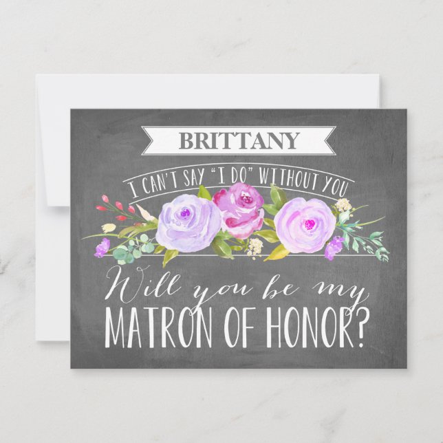 Convite Carta De Honra| Bridesmaid (Frente)