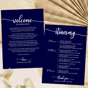 Convite Carta de Itinerário de Boas-Vindas para Casamento