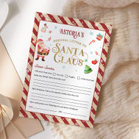 Carta De Natal A Papai Noel Personalizada