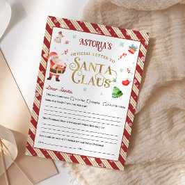 Convite Carta De Natal A Papai Noel Personalizada
