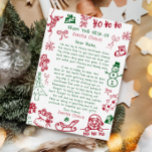Convite Carta de Natal Desenhar de mão de Papais noeis<br><div class="desc">Carta personalizada de Desenhar de Mão do Papai Noel. Dê ao seu filho,  este ano,  uma carta especial e fofa de Papais noeis.</div>