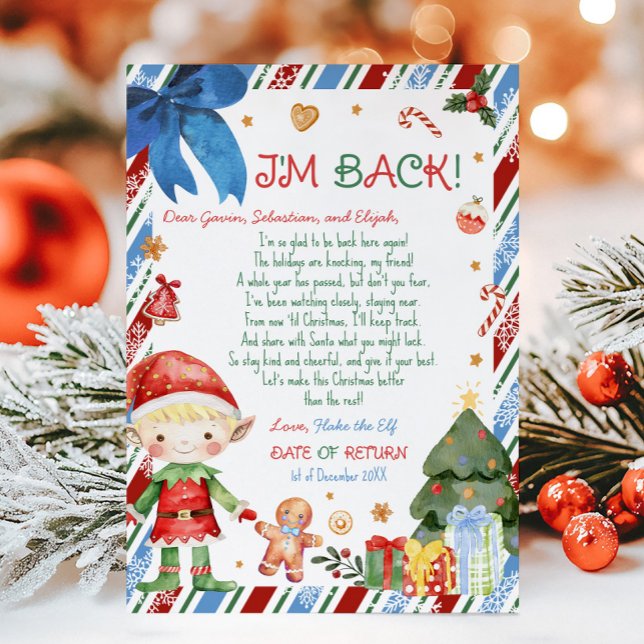 Convite Carta de natal do elf (Christmas Blonde Hair Light Boy Letter from Elf Letter Card)