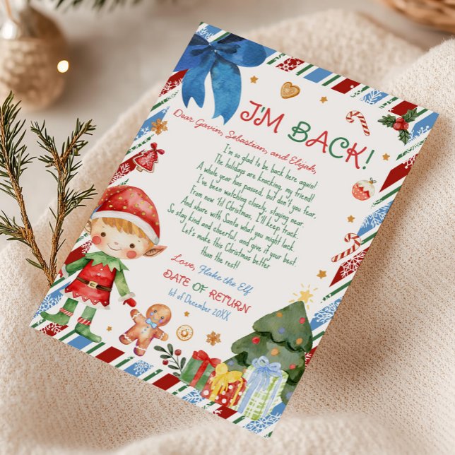 Convite Carta de natal do elf (Christmas Ginger Hair Fair Boy Letter from Elf Letter Card )