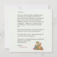 Carta de Natal do Elfo de Natal