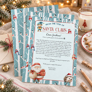 Convite Carta de Natal do Papai Noel no Bosque de Inverno
