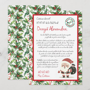 Convite Carta de Papai Noel para Holly Berry