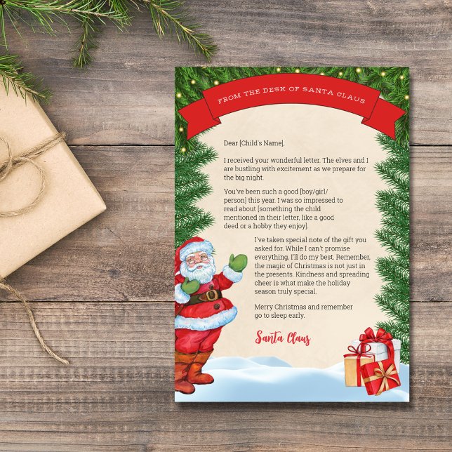 Convite Carta de Papai Noel Personalizada (Letter from Santa. Personalised with your child's name and details. Make your Christmas magical.)