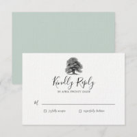 carta de RSVP de casamento de Carvalho Antigo
