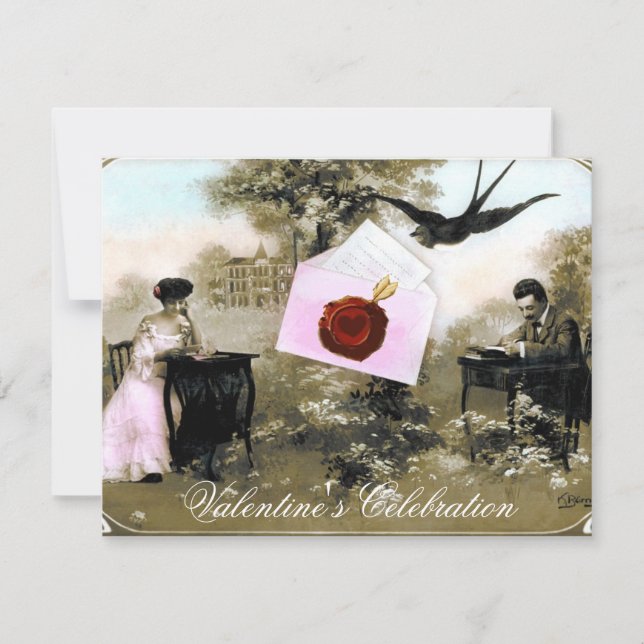 CONVITE CARTA DE SÃO VALENTIM ROMÂNTICA, MONOGRAMA DE SELL (Frente)