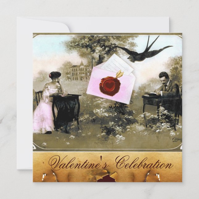 CONVITE CARTA DE SÃO VALENTIM ROMÂNTICA, MONOGRAMA DE SELL (Frente)