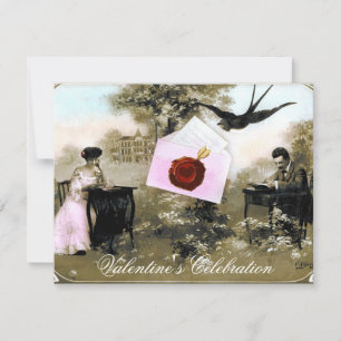 CONVITE CARTA DE SÃO VALENTIM ROMÂNTICA, SELADA COM LACRE 