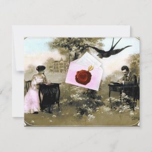 CONVITE CARTA DE SÃO VALENTIM ROMÂNTICA, SELADA COM LACRE 