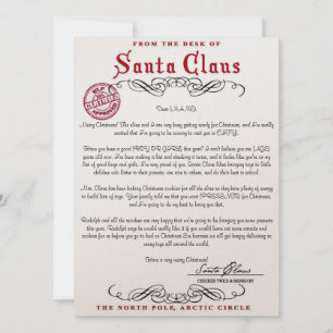 Convite Carta do Papai Noel