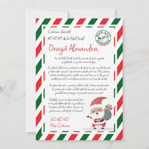 Convite Carta do Papai Noel Vermelho Verde