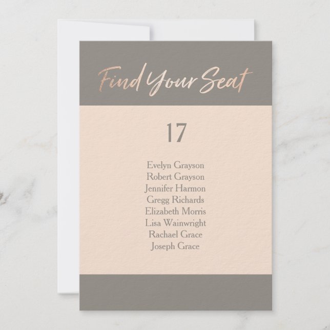 Convite Carta elegante do assento da folha do falso do (Frente)