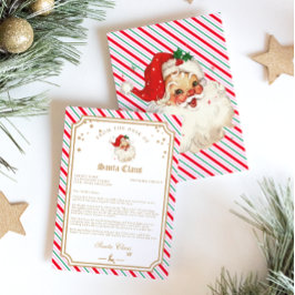 Convite Carta Listrada Festiva do Papai Noel
