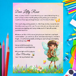 Convite Carta Mágica Personalizada da Fada para o Primeiro