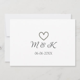 Convite Carta moderna do nome do casal de casamento do Sil