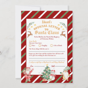 Convite Carta Oficial do Polo Norte para o Papai Noel 5x7