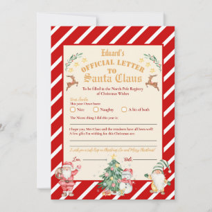 Convite Carta Oficial do Polo Norte para o Papai Noel 5x7i