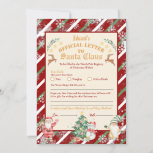 Convite Carta Oficial do Polo Norte para o Papai Noel 5x7i