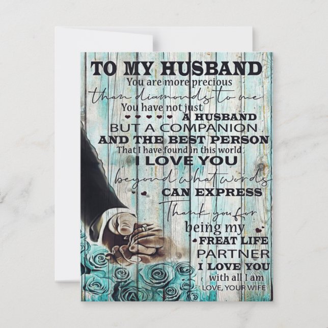 Convite Carta para o meu marido | Presente Adorável para M (Frente)