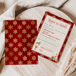 Convite Carta para o Papai Noel de menino modelo