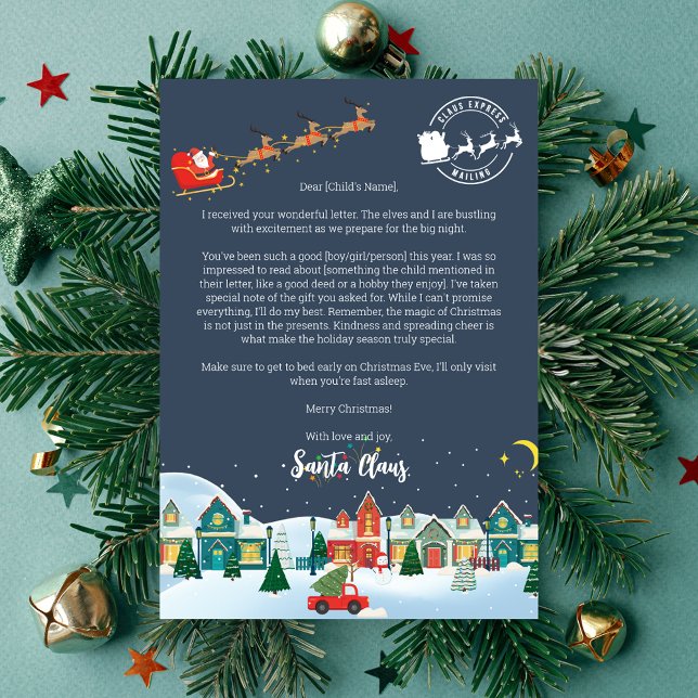 Convite Carta Personalizada de Papai Noel (Letter from Santa. Personalised with your child's details.)