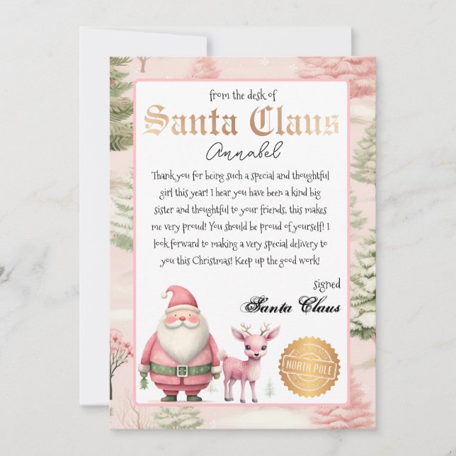Convite Carta Personalizada de Papai Noel (Frente)