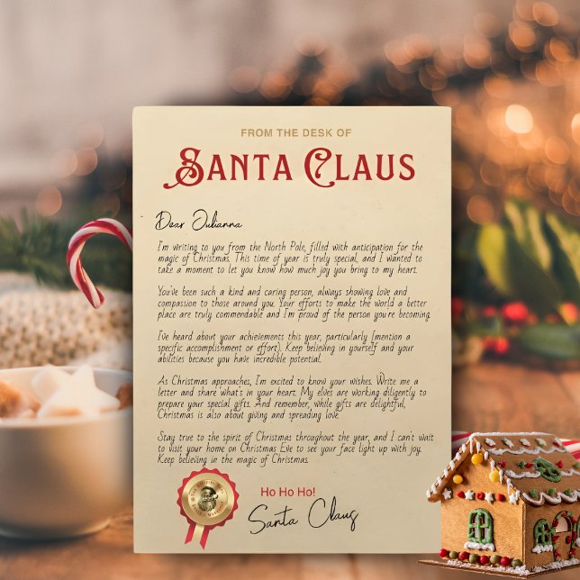 Convite Carta Personalizada de Santa Claus modelo (Criador carregado)