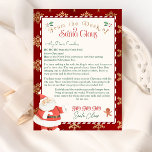 Convite Carta Personalizada de Santa Claus modelo<br><div class="desc">Carta personalizada do modelo do Papai Noel com uma aquarela fofa do Papai Noel. Itens correspondentes disponíveis.</div>