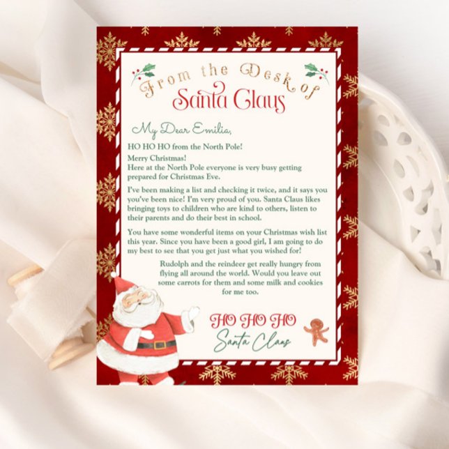 Convite Carta Personalizada de Santa Claus modelo (Criador carregado)
