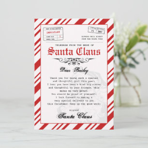 Convite Carta Personalizada do Modelo de Natal dos Papais 