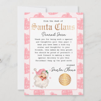 Convite Carta Personalizada do Modelo de Papai noel de