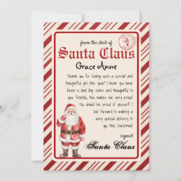 Convite Carta Personalizada do Modelo de Papai noel de