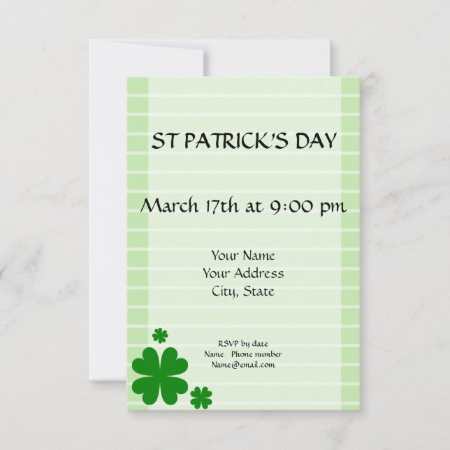 Convite Carta verde com verso no verso (Frente)