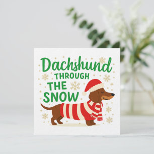 Convite Cartão/Convite de Natal para Dachshund