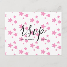 Convite Cartão de RSVP de casamento | Cartão postal de scr
