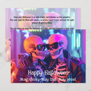 Convite 🌈🎃Cartão LGBT assustador e deslumbrante