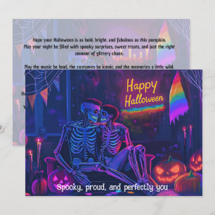Convite 🌈🎃Cartão LGBT Assustador, Orgulhoso e Perfeitame