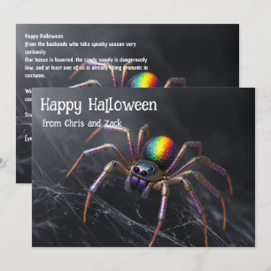 Convite 🌈🕷️Cartão mágico de teia de arco-íris para o Hal