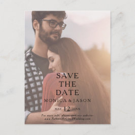 Convite Cartão Postal Clássico Minimalista de Foto para Sa