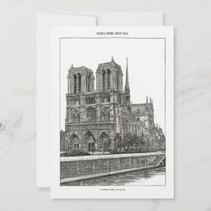 Convite Cartão-postal com Viagem de Notre Notre de Paris m