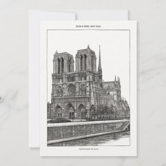 Convite Cartão-postal com Viagem de Notre Notre de Paris m