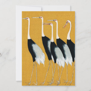 Convite Cartão-postal Crane Vintage japonês Design