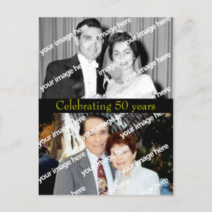 Convite Cartão postal de aniversário de ouro passado e pre