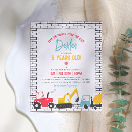 Convite Cartão postal de Aniversário para Veículos de Cons