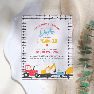 Convite Cartão postal de Aniversário para Veículos de Cons